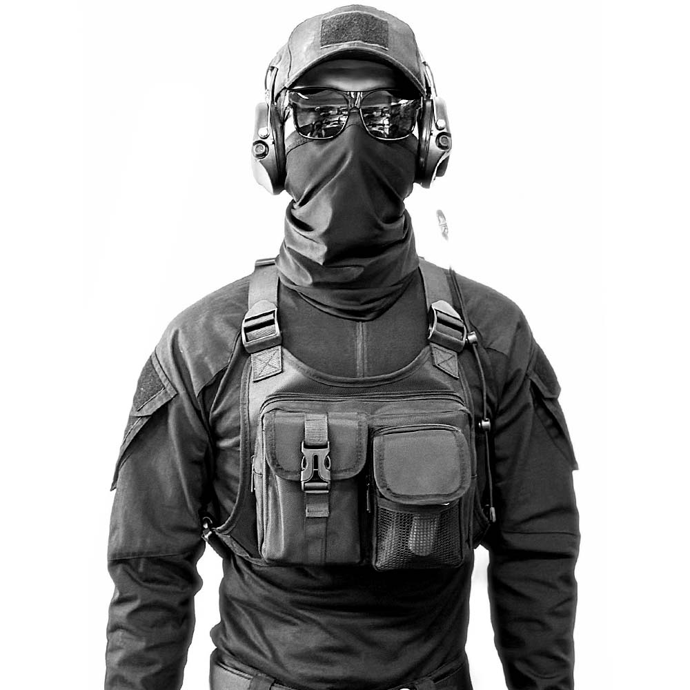 德毅营 男士战术胸包户外战术背心户外运动骑行马甲多功能背包