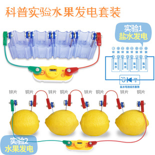 小学科学课程器材科普知识水果电池盐水发电原理实验STEM科教材料