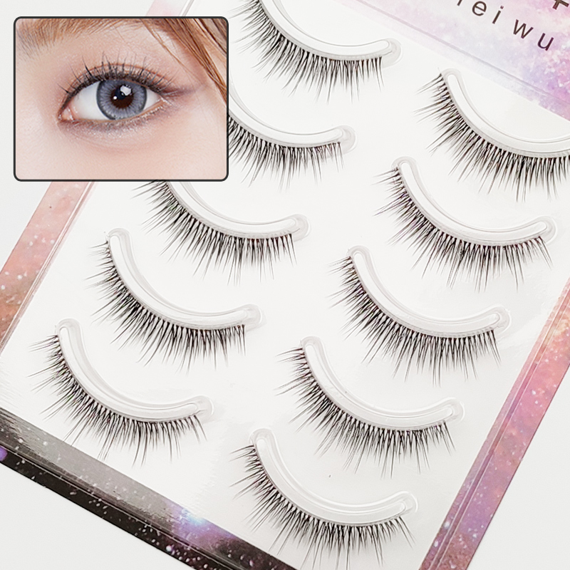 超自然软毛温柔日韩风甜美透明梗假睫毛女自然仿真素颜淡妆眼睫毛