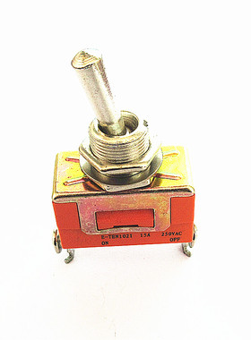 普通橙色钮子开关E-TEN1021摇头摇臂拨动开关2脚2档孔径12MM