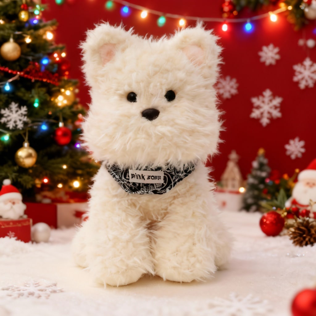 西高地小狗圣诞毛绒公仔安抚娃娃