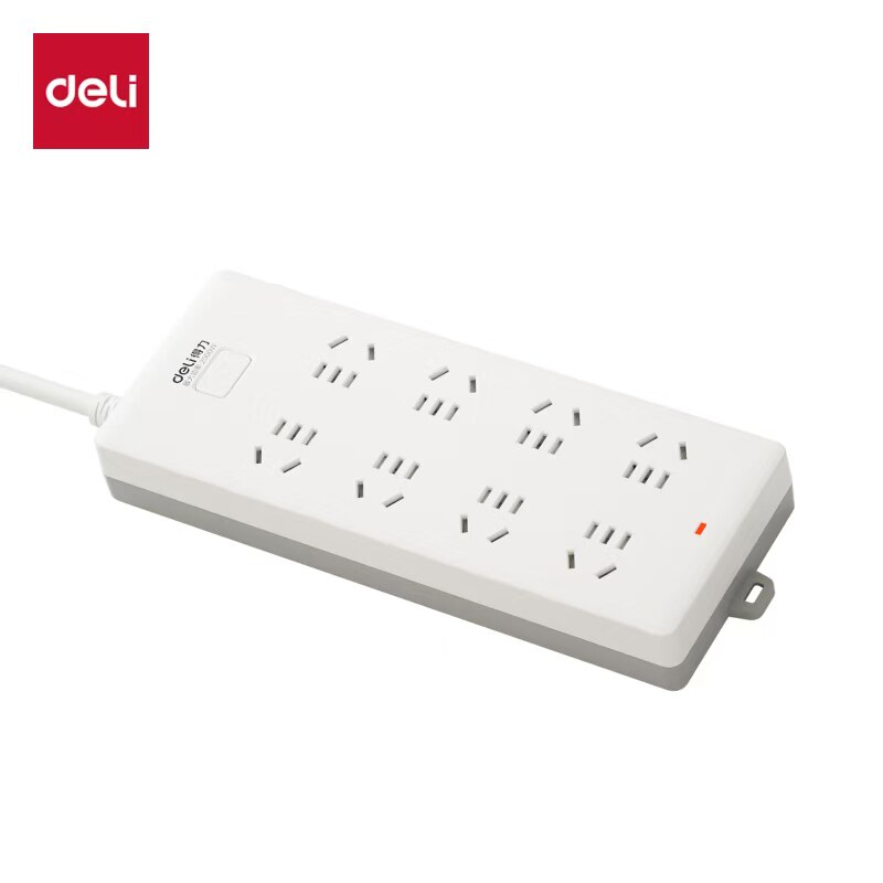 得力插座插排排插多功能带线多孔多插位新国标双排8孔2M3M5米10M