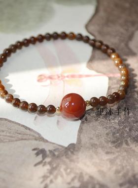 天然糖料碧玉猫眼藕粉项链