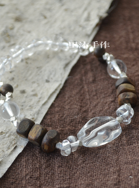 手链水晶沉香银925银轻奢感清冷感天然石女礼物小众饰品高颜值