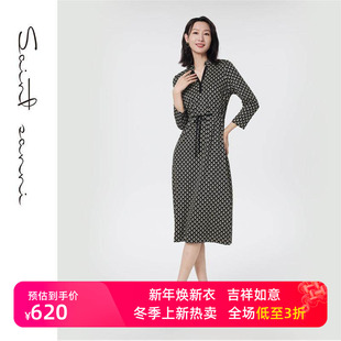 圣轩尼新款 连衣裙F171 高级感原创设计花型优雅气质女士花边长袖