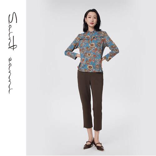 圣轩尼2024冬季新款女士长袖衬衫
