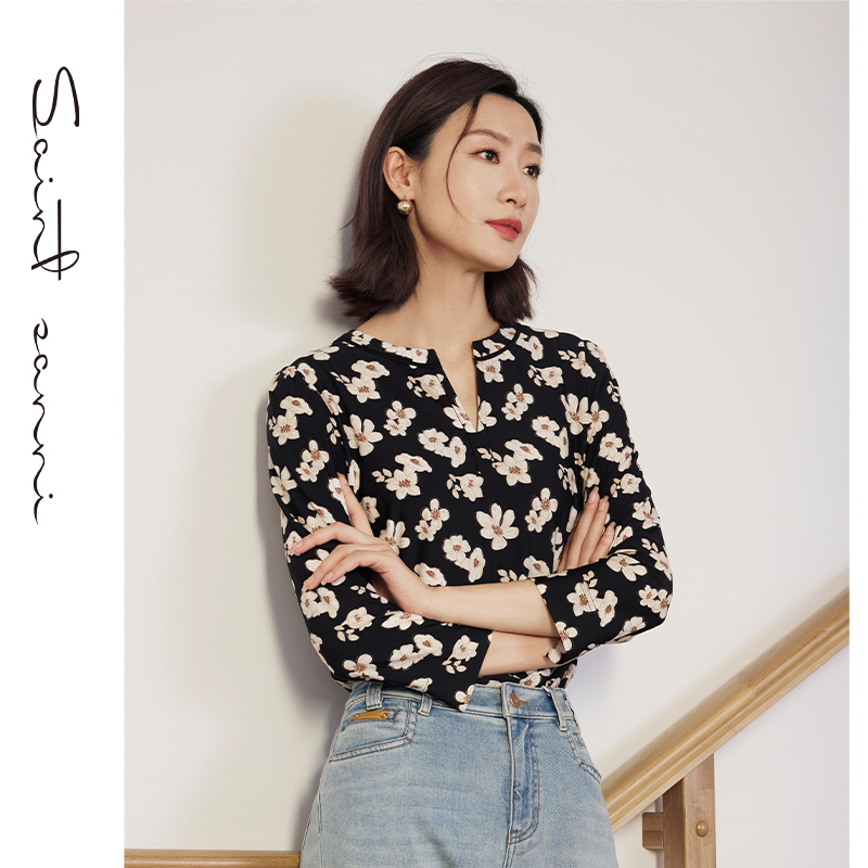 女士衬衫圣轩尼春夏百搭修身衬衫