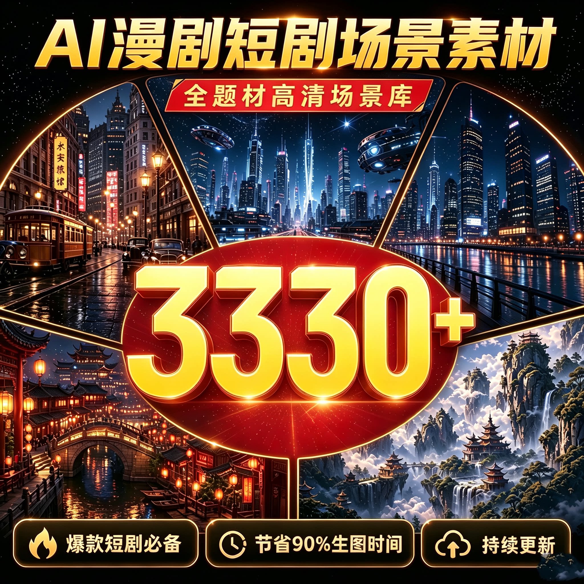 AI动漫剧短剧人物场景素材模型图片