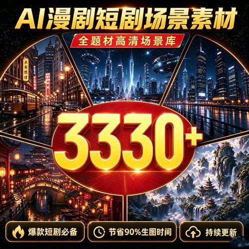 AI动漫剧短剧人物场景素材模型