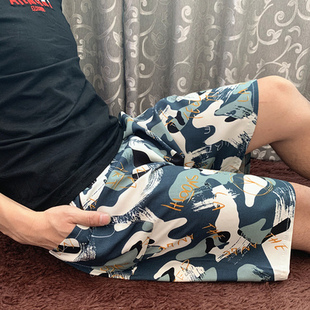 大码 纯棉绸爸爸五分家居裤 200斤 男夏中老年阔腿短裤 爷爷绵绸睡裤