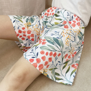 休闲装 夏季 女老人纯棉绸五分裤 奶奶人造棉睡裤 老太太透气凉快短裤