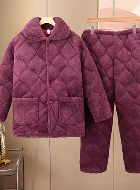 奶奶冬装棉衣棉裤两件套女装衣服