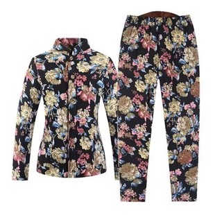 大妈妈冬季加绒加厚睡衣中年妇女驼绒棉衣棉裤阿姨棉袄外套家居服