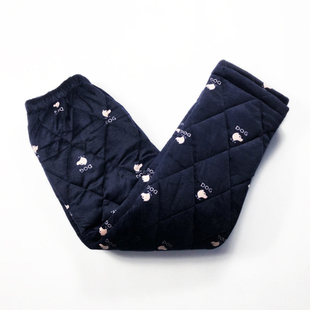 男士 7080岁爷爷冬天棉裤 三层加厚珊瑚绒夹棉老人爷爷东北特厚睡裤