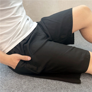 父亲休闲家居裤 男纯棉绸爸爸透气凉快五分短裤 睡裤 中老年夏天薄款