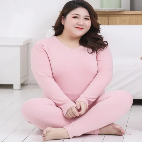 妈妈冬天保暖内衣女中老年德绒秋装睡衣裤胖婆婆加肥加大码200斤