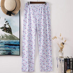 女奶奶直筒家居裤 200斤老太太纯棉睡裤 子 加肥加大码 老人透气秋裤