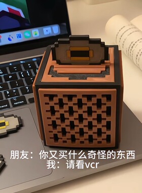 我的世界游戏周边唱片机像素方块桌面摆件手办圣诞礼盒红石音乐盒