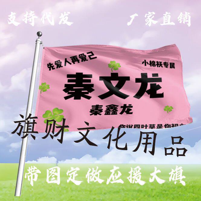 秦文龙大旗明星网红秦文龙应援旗户外演唱会应援旗制做音乐节旗帜
