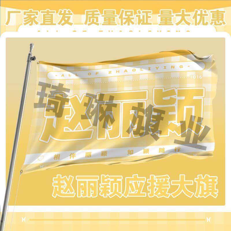 赵丽颖应援大旗明星户外演