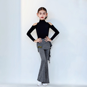 套装 专业少儿训练长裤 女童日常练功服长袖 康尼拉丁舞蹈服秋冬新款