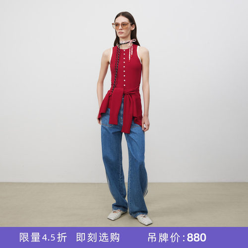 lostinecho手工钩花针织背心