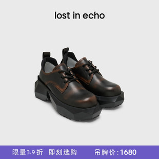 断码 lost 鞋 echo厚底增高米奇头翘圆头真皮西装