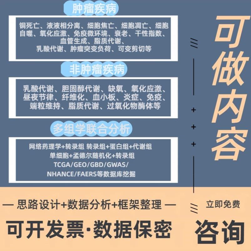 医学生信分析sci科研思路单细胞测序TCGA医学实验GEO省级标书