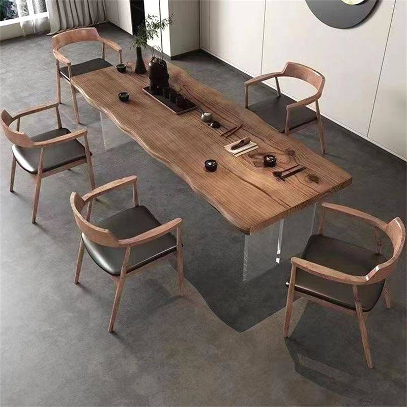 老榆木板厚实木板圆餐桌面吧台板原木板松木飘窗工作台定制大台面