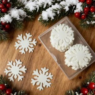 可食用糯米纸雪花图案圣诞节酒杯装饰奶茶咖啡甜品烘焙鸡尾酒摆件