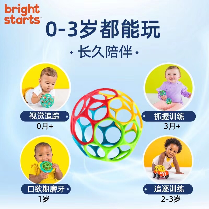 美国正版经典奥波球Oball婴儿宝宝手抓球曼哈顿球早教玩具3C认证怎么样,好用不?