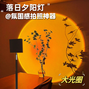 网红落日灯直播间背景日落夕阳灯美容院客厅氛围感落地灯高级浪漫
