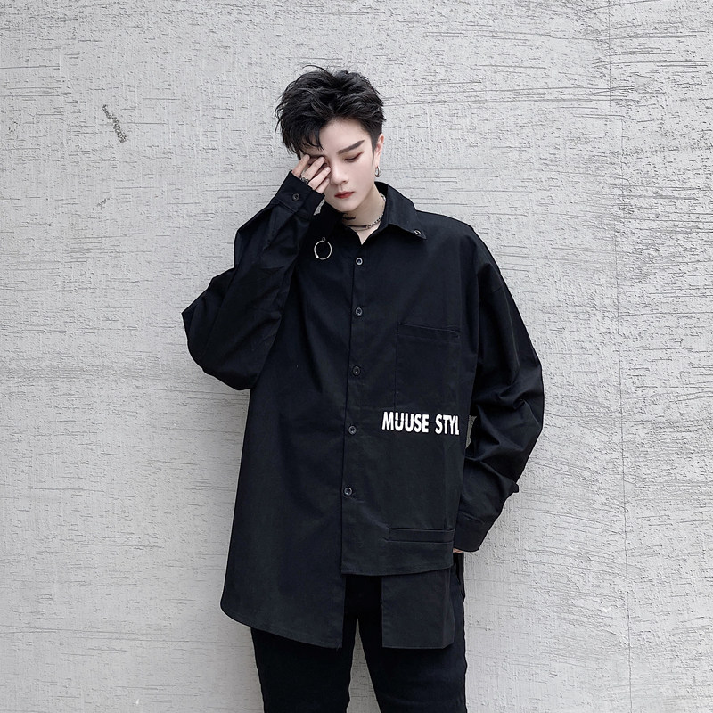 男士不规则衬衫印花衬衣外套发型师衣服CS05-P70,男装衬衫,天晨