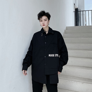 男士不规则衬衫 印花衬衣外套 发型师衣服  CS05-P70图片