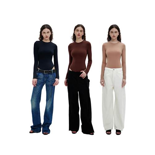 skims同款双层高弹长袖连体衣