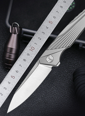 多功能折叠小刀便携钛合金折刀不锈钢m390刀刃ch户外随身锋利刀具
