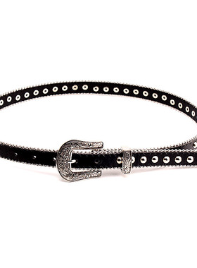 气质百搭柳钉银色针扣细腰带 女士牛仔裤皮带连衣裙装饰窄配饰潮