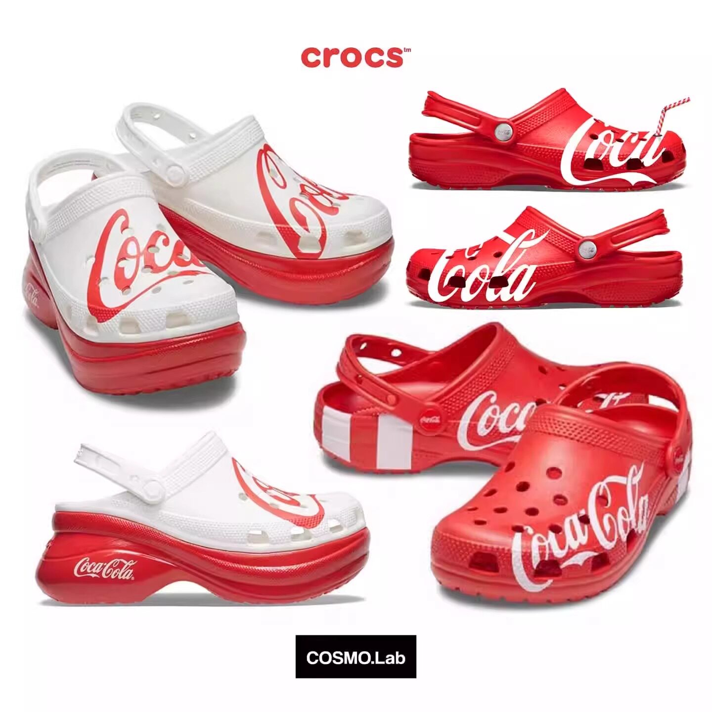 联名款Coca-Cola可口可乐 x Crocs卡骆驰 Classic Clog沙滩洞洞鞋