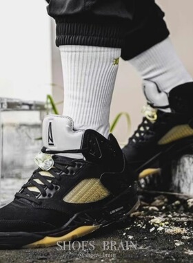 正品A Ma Maniére x Air Jordan 5 Retro AJ5黑色男子高帮篮球鞋