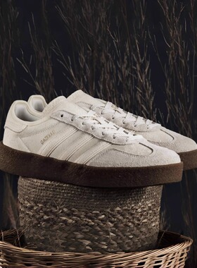 阿迪达斯Adidas x CLOT Gazelle耐磨防滑低帮板鞋男女同款白色