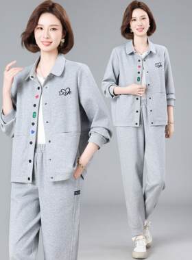 休闲一整套中年时尚卫衣卫裤两件套2026新款搭配妈妈套装春秋季女