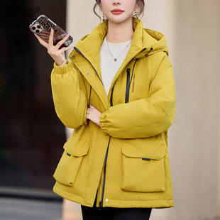 时尚中长版棉衣棉服女2025冬季新款中年妈妈收腰显瘦加厚冬天外套