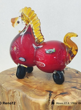 淄博琉璃工艺品摆件葫芦马家居摆件