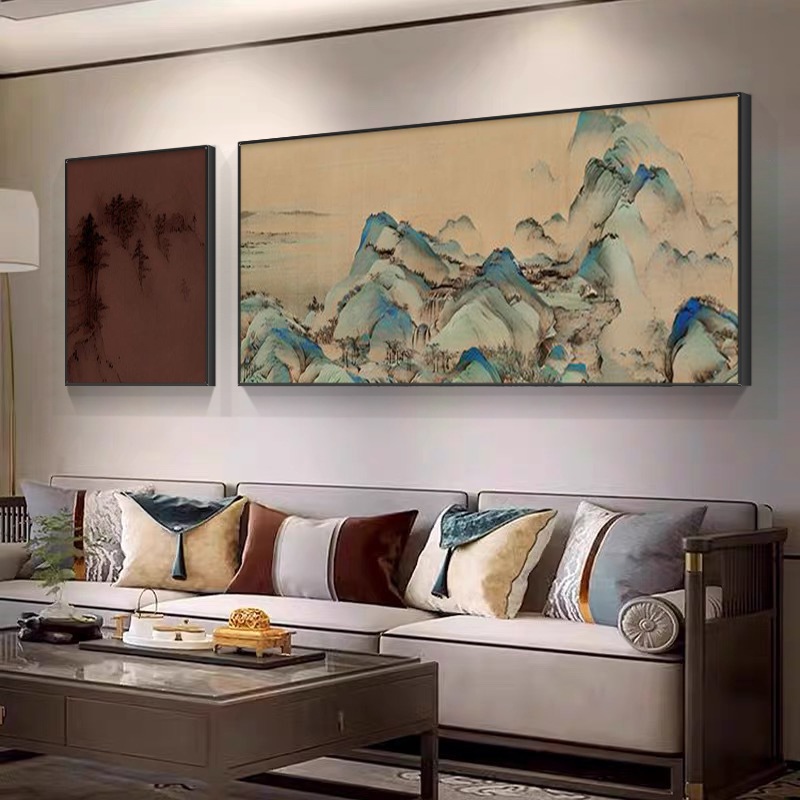 千里江山图客厅书房茶室装饰画