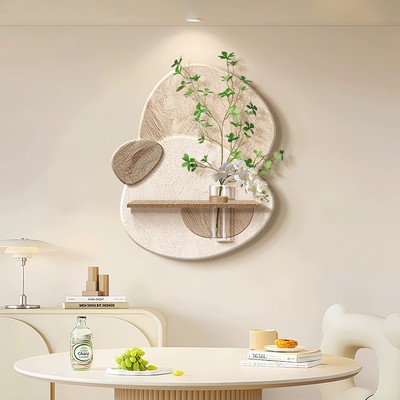 kc奶油风石来运转水培绿植装饰画