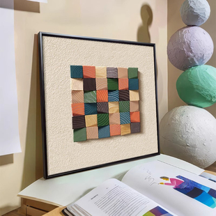 多巴胺中古风客厅电视柜摆件装饰画抽象艺术餐厅挂画卧室桌面摆画