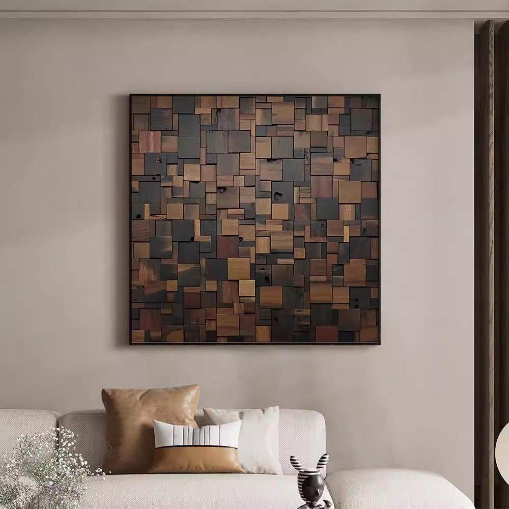 中古风玄关装饰画高级感客厅沙发背景墙挂画复古木纹书房茶室壁画,家居饰品,现代装饰画,淘宝优惠券,粉丝福利购,淘宝优惠卷