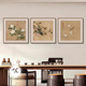 宋代美学茶室书房禅意装 餐厅背景墙面挂画花鸟玄关壁画 饰画新中式