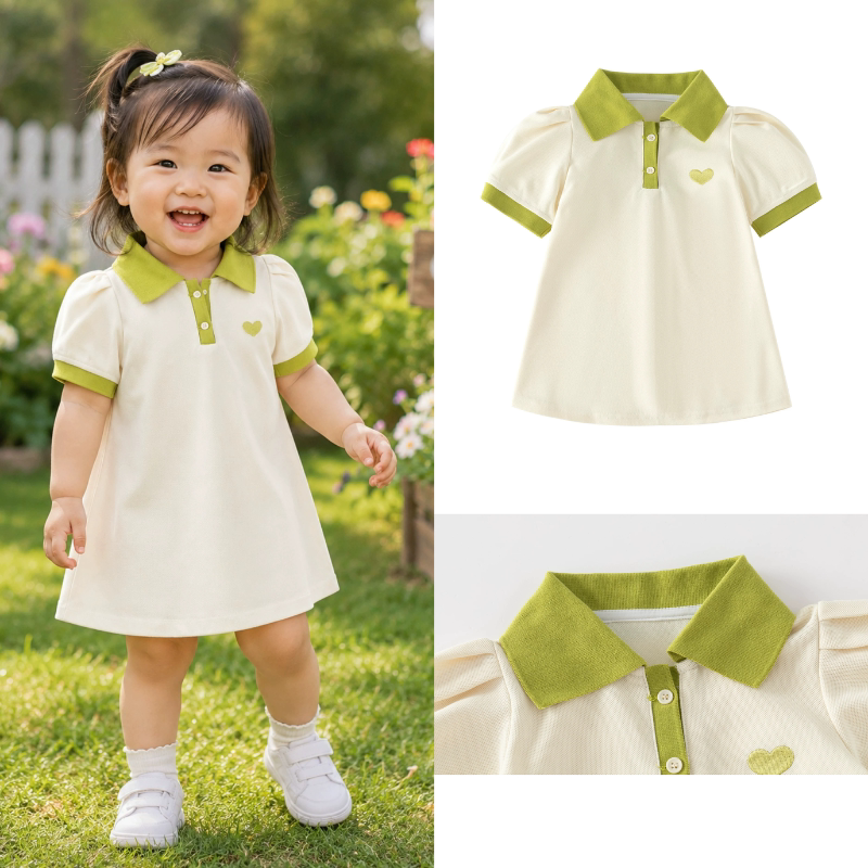 夏新款女童POLO休闲连衣裙女连衣裙