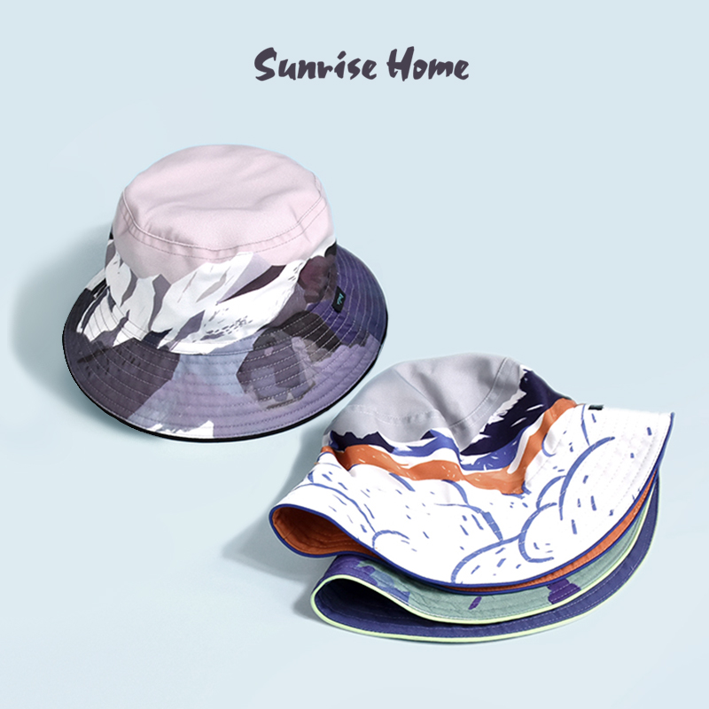 印花双面防风中性运动渔夫帽子